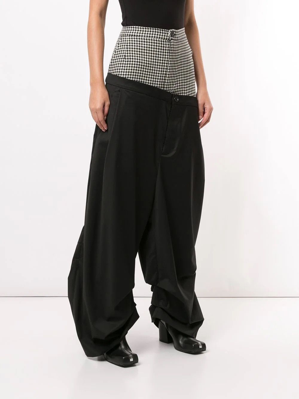 Natasha Zinko $1.2k houndstooth double waist layer pant Size US 28 / EU 44 - 3 Thumbnail