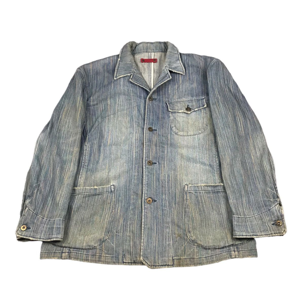 Blue Blue Japan × Japanese Brand DENIM JAPANESE BUTTON UP JACKET Size US L / EU 52-54 / 3 - 1 Thumbnail