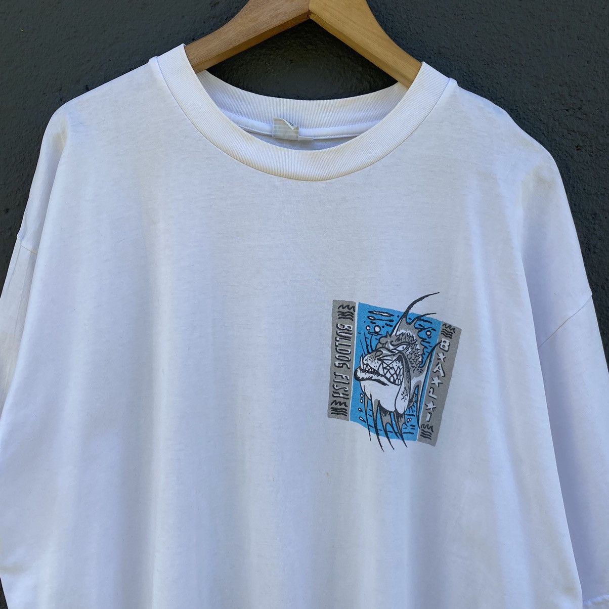 Vintage Vintage 90s Bulldog Fish Bali Surf ERD GRUNGE THRASHED TEE Size US XXL / EU 58 / 5 - 4 Thumbnail