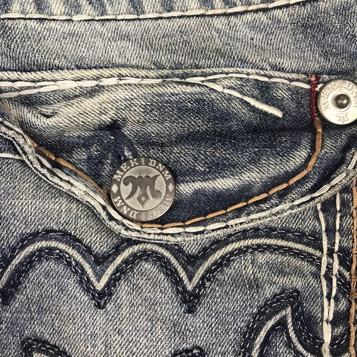 Japanese Brand × Mek Denim BLUE FADED🔥MEK DENIM DISTRESSED DENIM PANTS Size US 34 / EU 50 - 18 Thumbnail