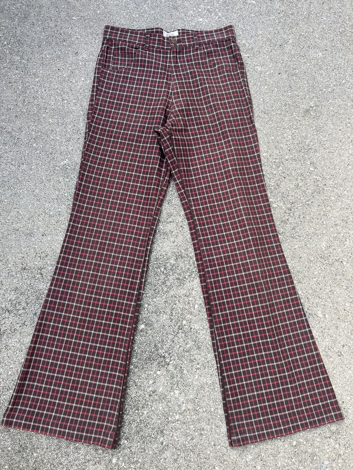 image of Designer Vintage Sensitive Clothes Supplier Japan Check Flare Pant, Men's (Size 30)