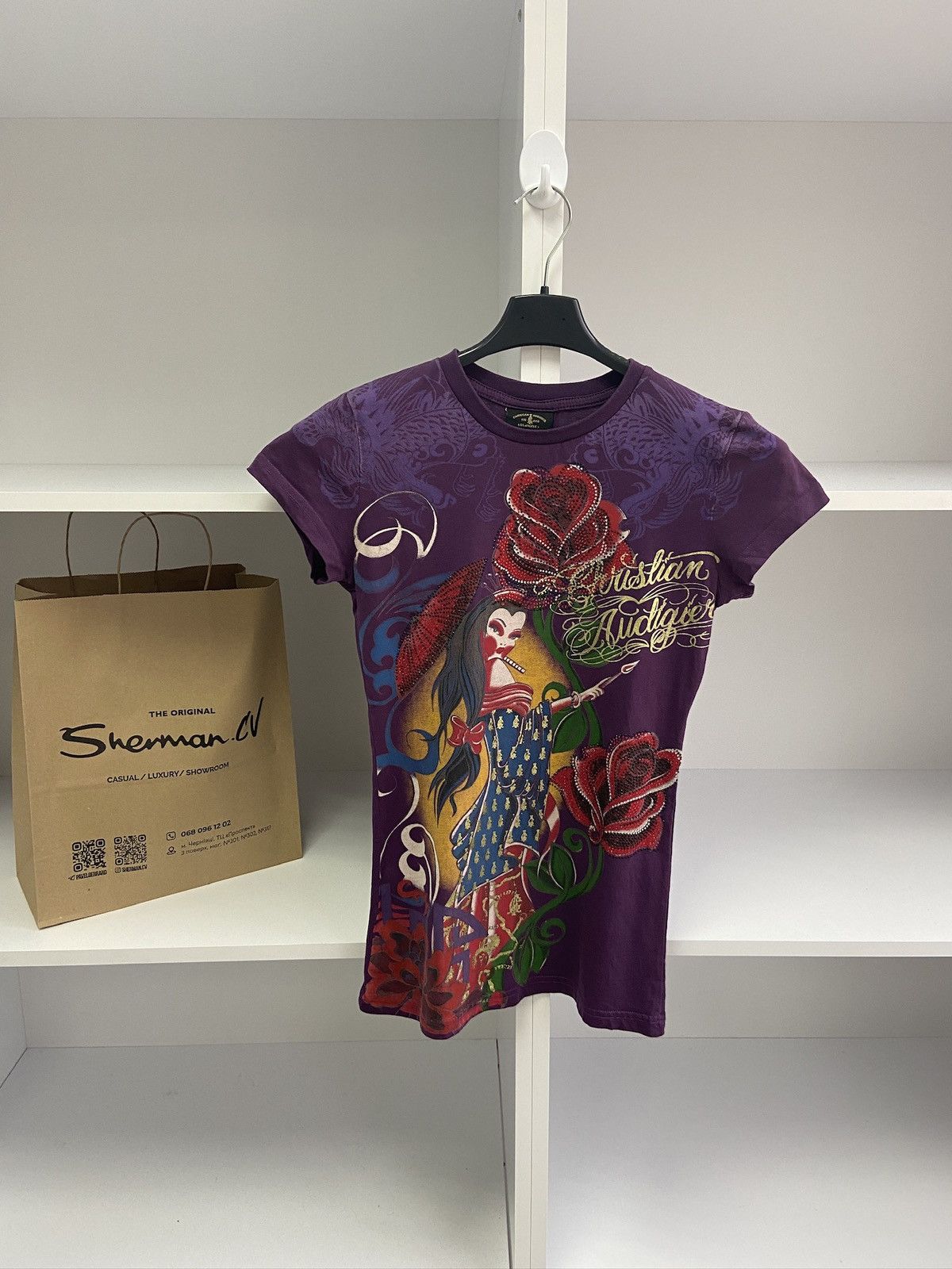 Christian Audigier × Ed Hardy × Vintage Vintage Christian Audigier T-Shirt Los Angeles Big Logo Size L / US 10 / IT 46 - 2 Thumbnail