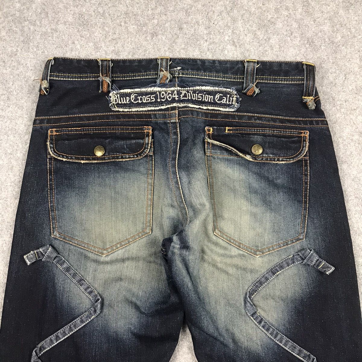 Japanese Brand × TROVE RIPPED DISTRESSED💀BLUE FADED TROVE DENIM PANTS Size US 33 - 16 Thumbnail