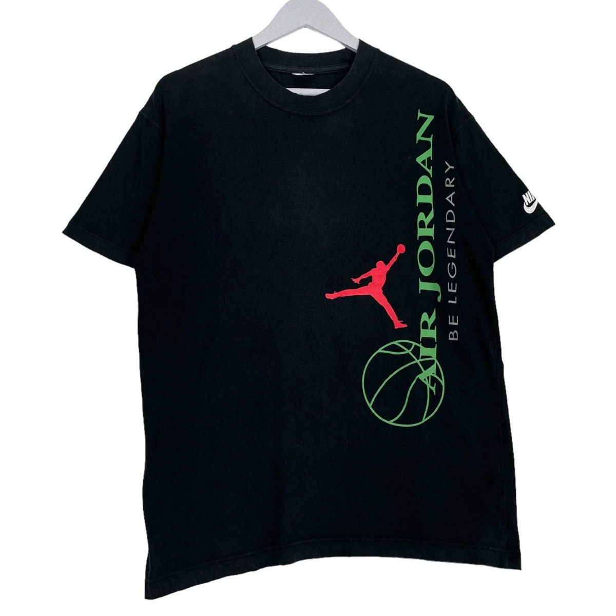 Nike × Vintage 💥90s NIKE JORDAN GREY TAG BIG LOGO TSHIRT Size US M / EU 48-50 / 2 - 3 Thumbnail