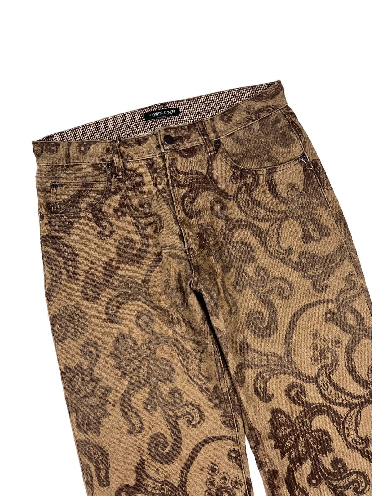 Yoshiyuki Konishi Yoshiyuki Konishi Paisley Printed Denim Size US 31 - 4 Thumbnail
