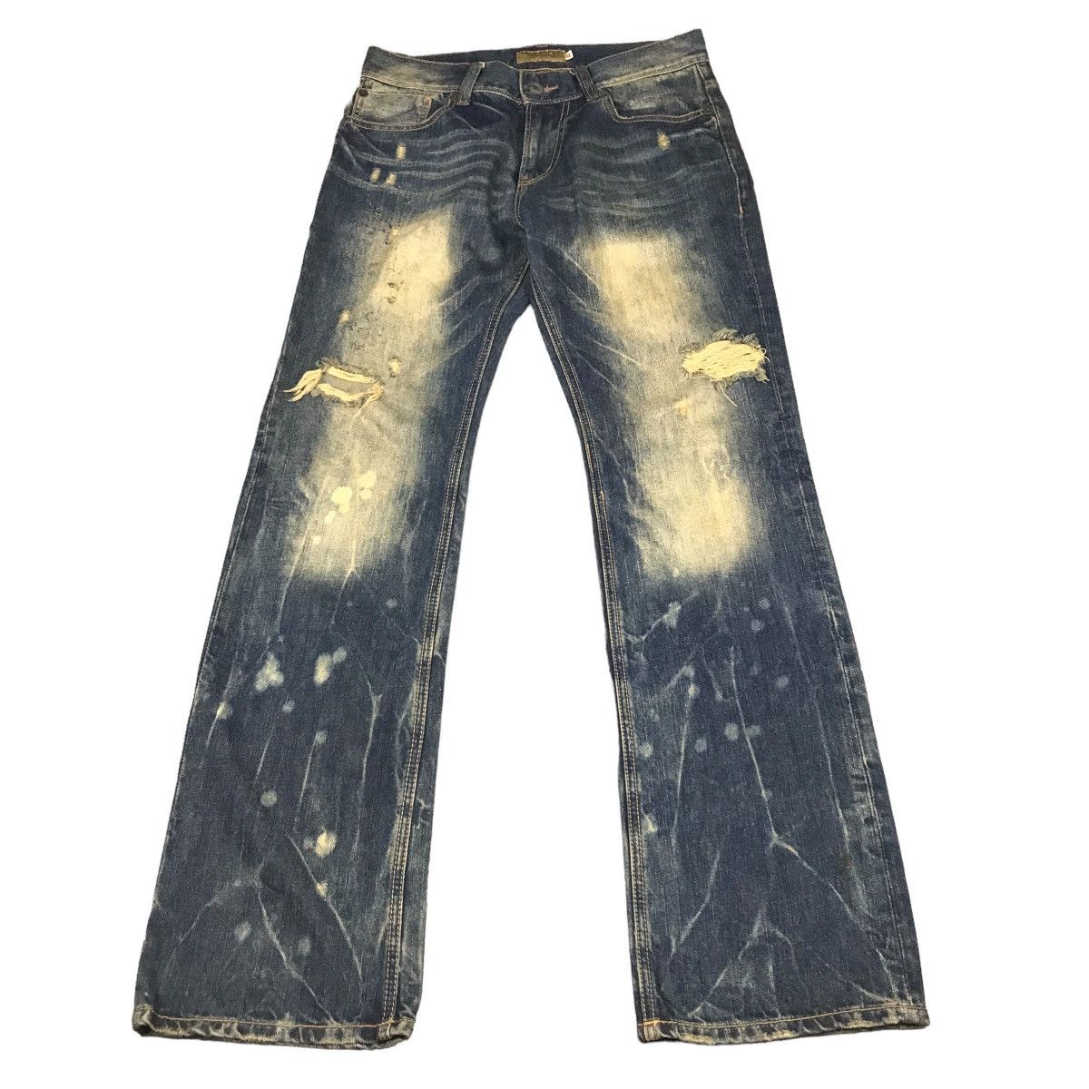 Hysteric Glamour RIPPED DISTRESSED 🔥FLASH REPORT FLARED JEANS DENIM ...