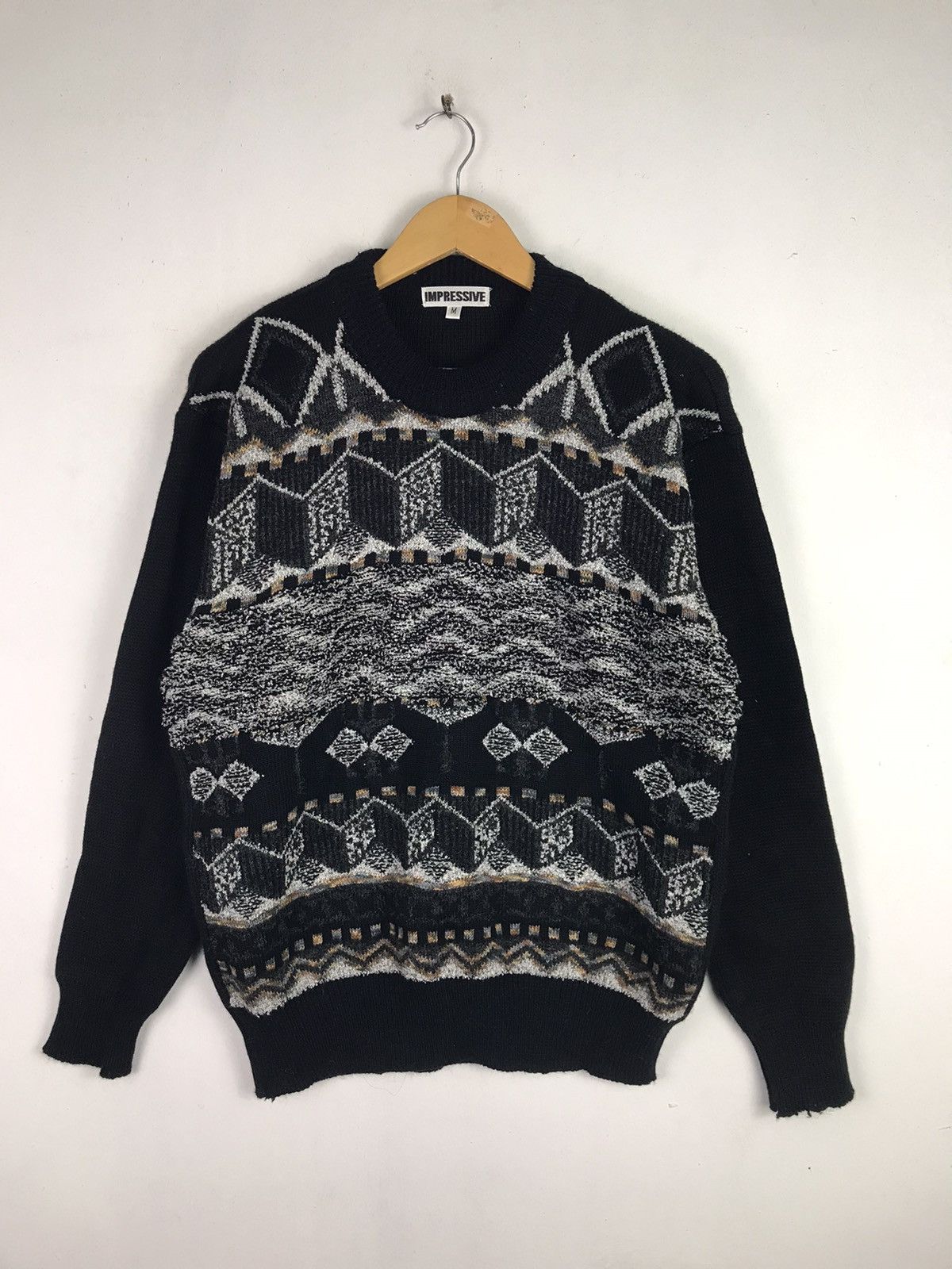 Aran Isles Knitwear × Japanese Brand × Vintage Vintage Rare Design Knitwear Inspired By Coogi Size US M / EU 48-50 / 2 - 1 Thumbnail