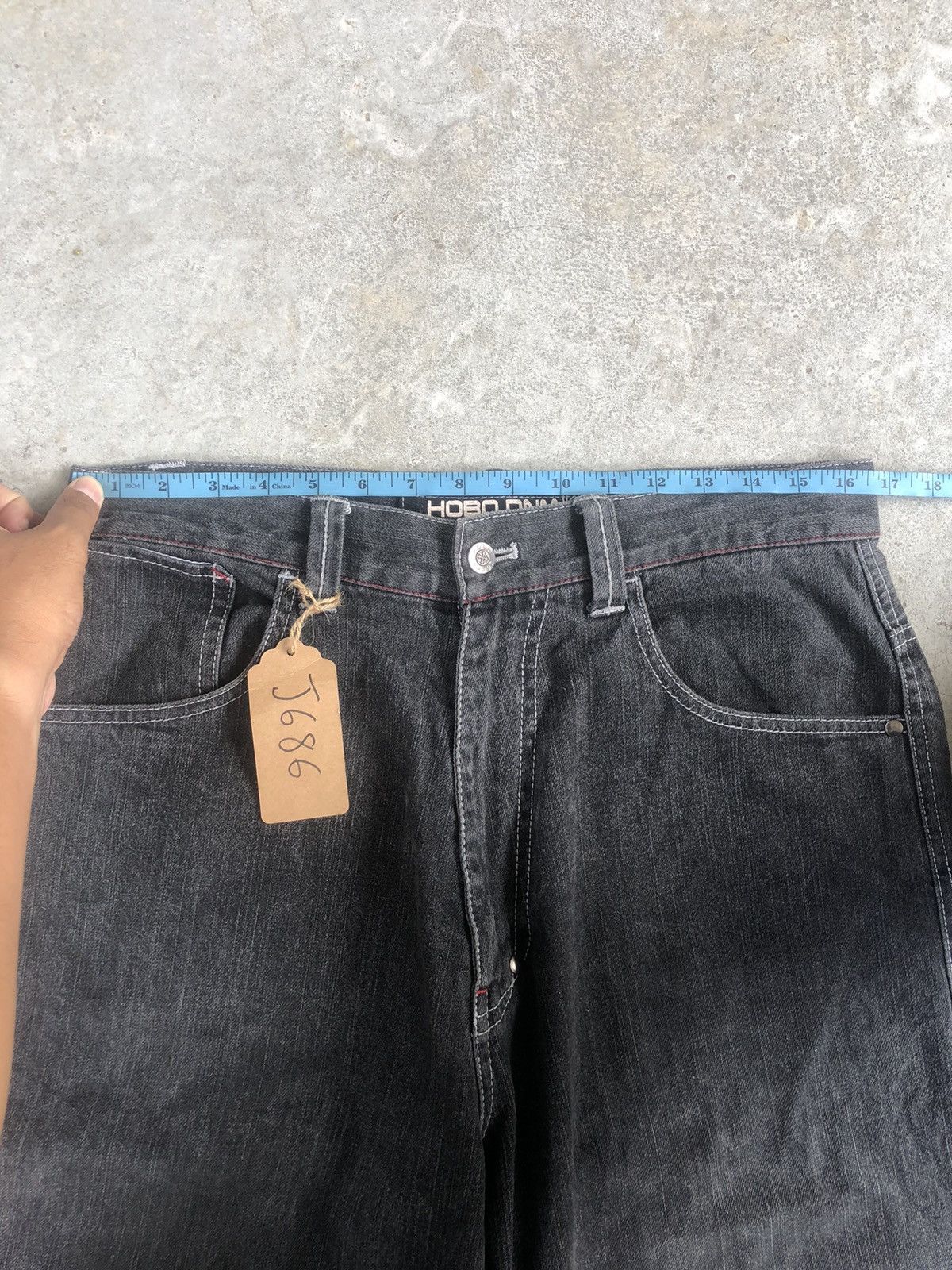 Hobo Japanese Hobo Embroidered Jeans Baggy Jean Hip Hop Size US 33 - 16 Thumbnail