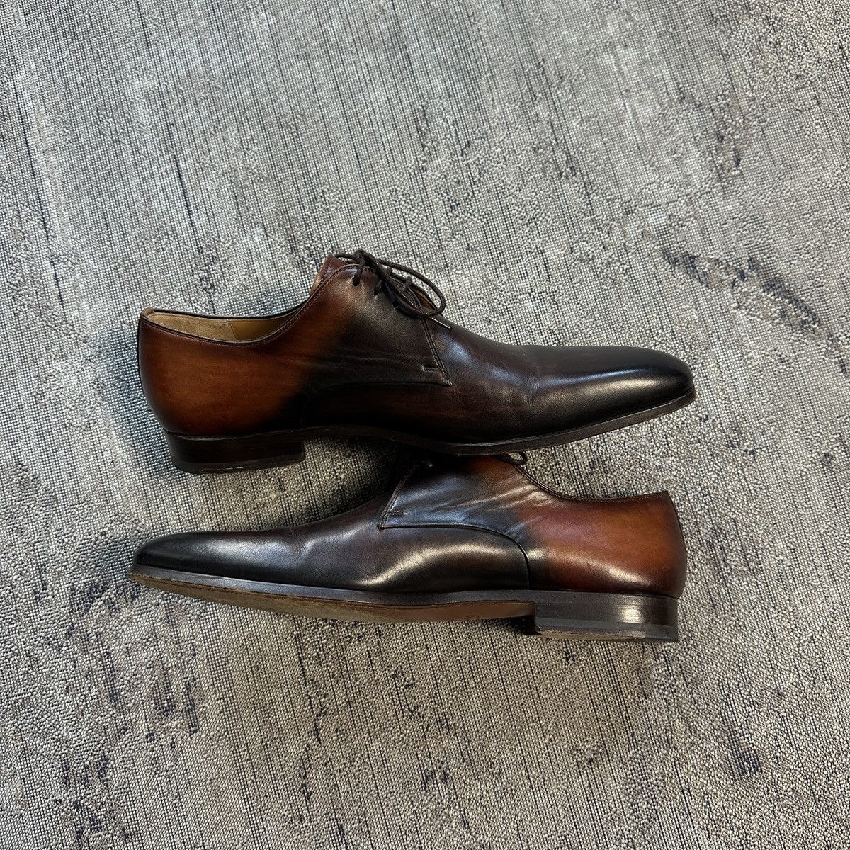 Handmade Magnanni Jakoby Tobaco Color Leather Shoes Size US 10 / EU 43 - 2 Thumbnail