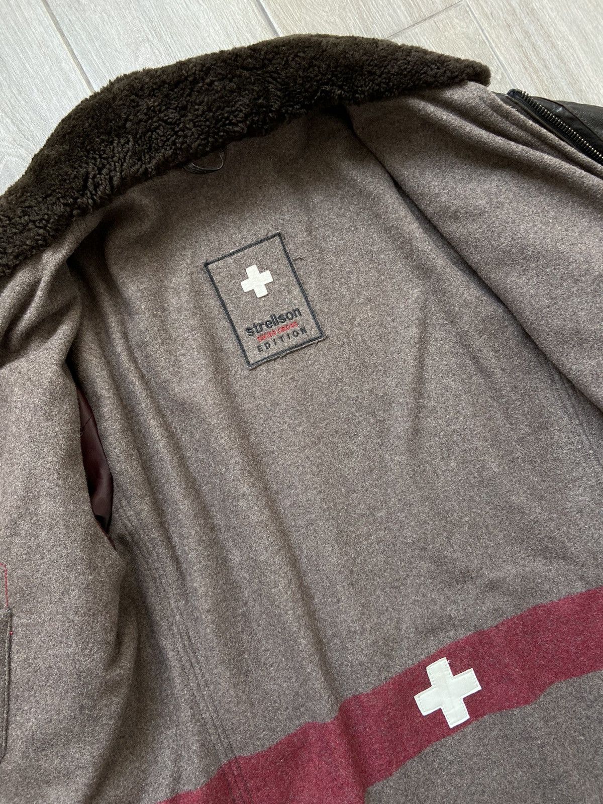 Strellson Strellson Swiss Cross Edition Leather Jacket Casual Parka Size US L / EU 52-54 / 3 - 8 Thumbnail