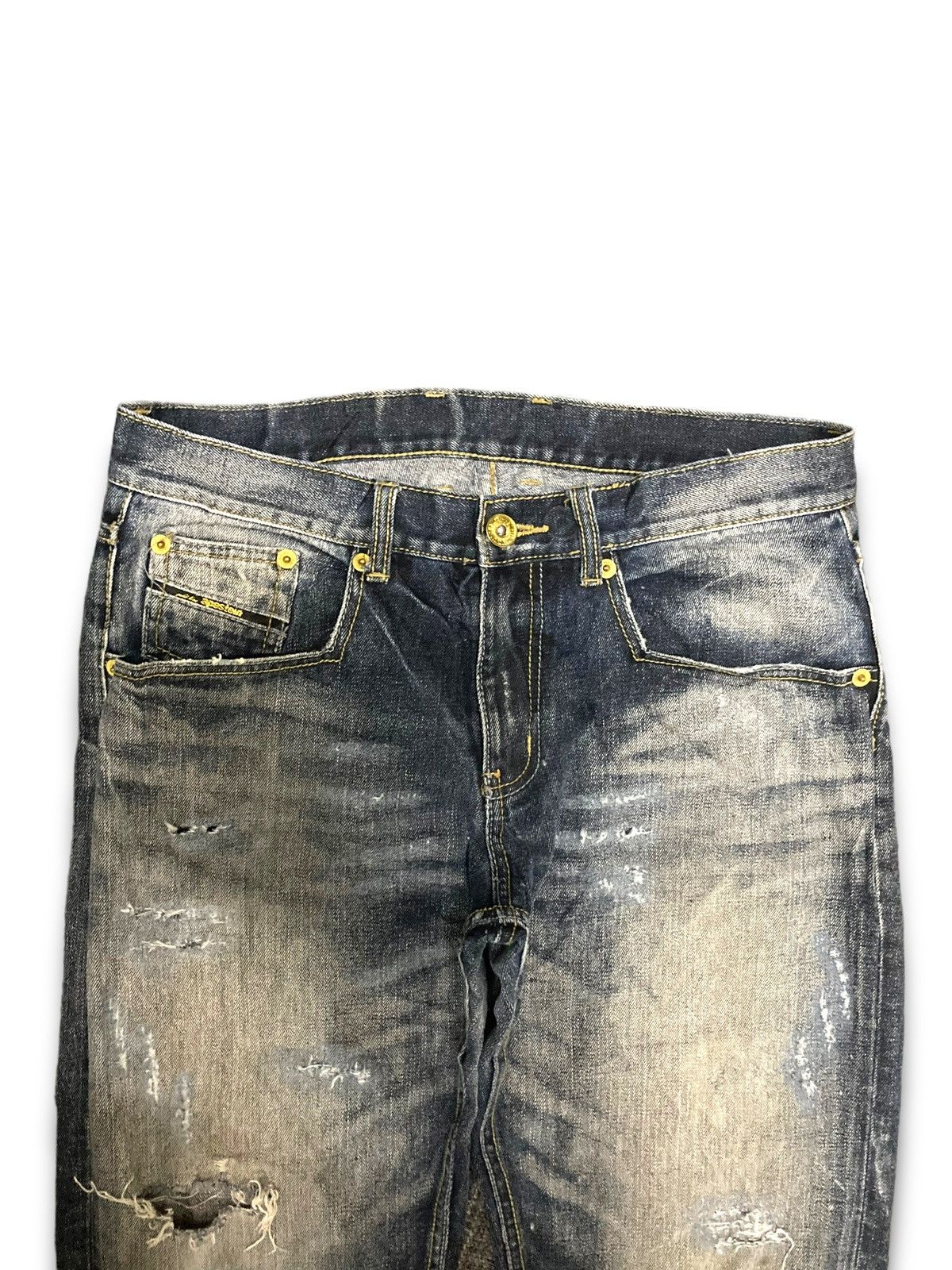 Japanese Brand Vintage 90s Punk Apestein Gold Line Jeans Size US 34 / EU 50 - 2 Thumbnail