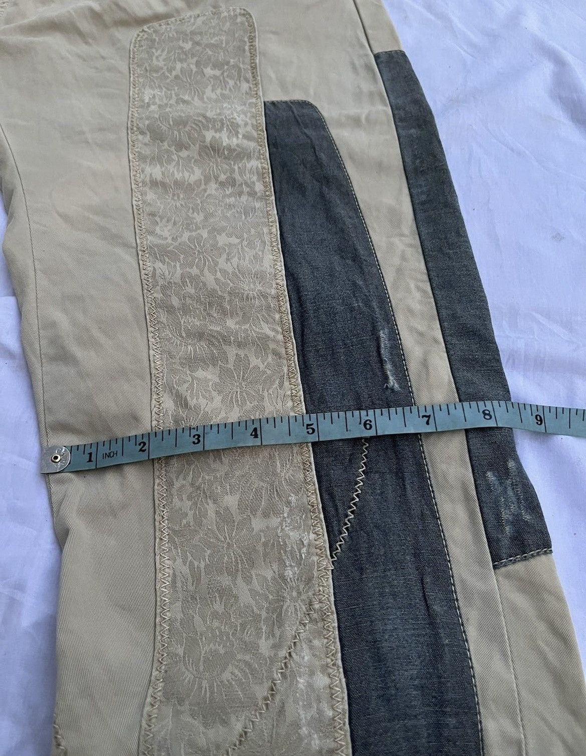 Zara (A63). RARE ZARA MAN DENIM COUTURE PATHWORK PANTS Size US 35 - 16 Thumbnail