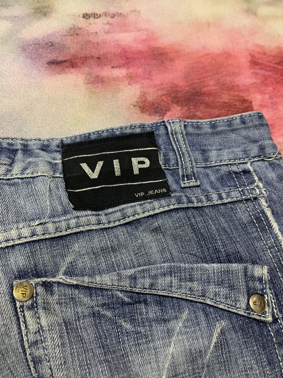 Hysteric Glamour Japanese Brand VIP JEANS Double Knee Straight Washed Denim Size US 35 - 9 Thumbnail