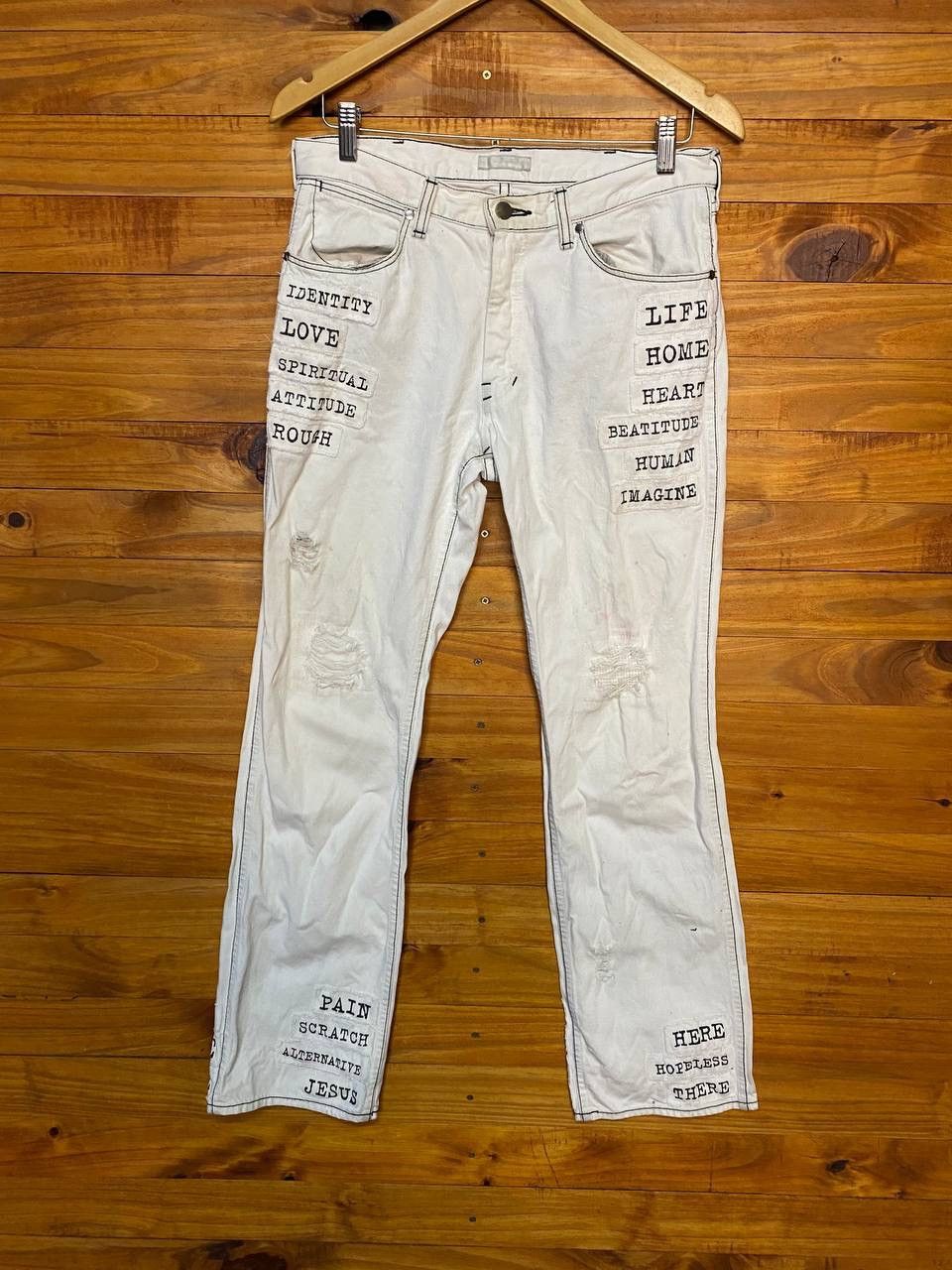 Number (N)ine Vintage Ss2002 Number (N)ine Patchwork Poem Jeans Size US 30 / EU 46 - 1 Thumbnail