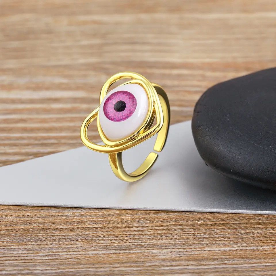 Jewelry Lucky Evil Eye Finger Ring Size ONE SIZE - 1 Thumbnail