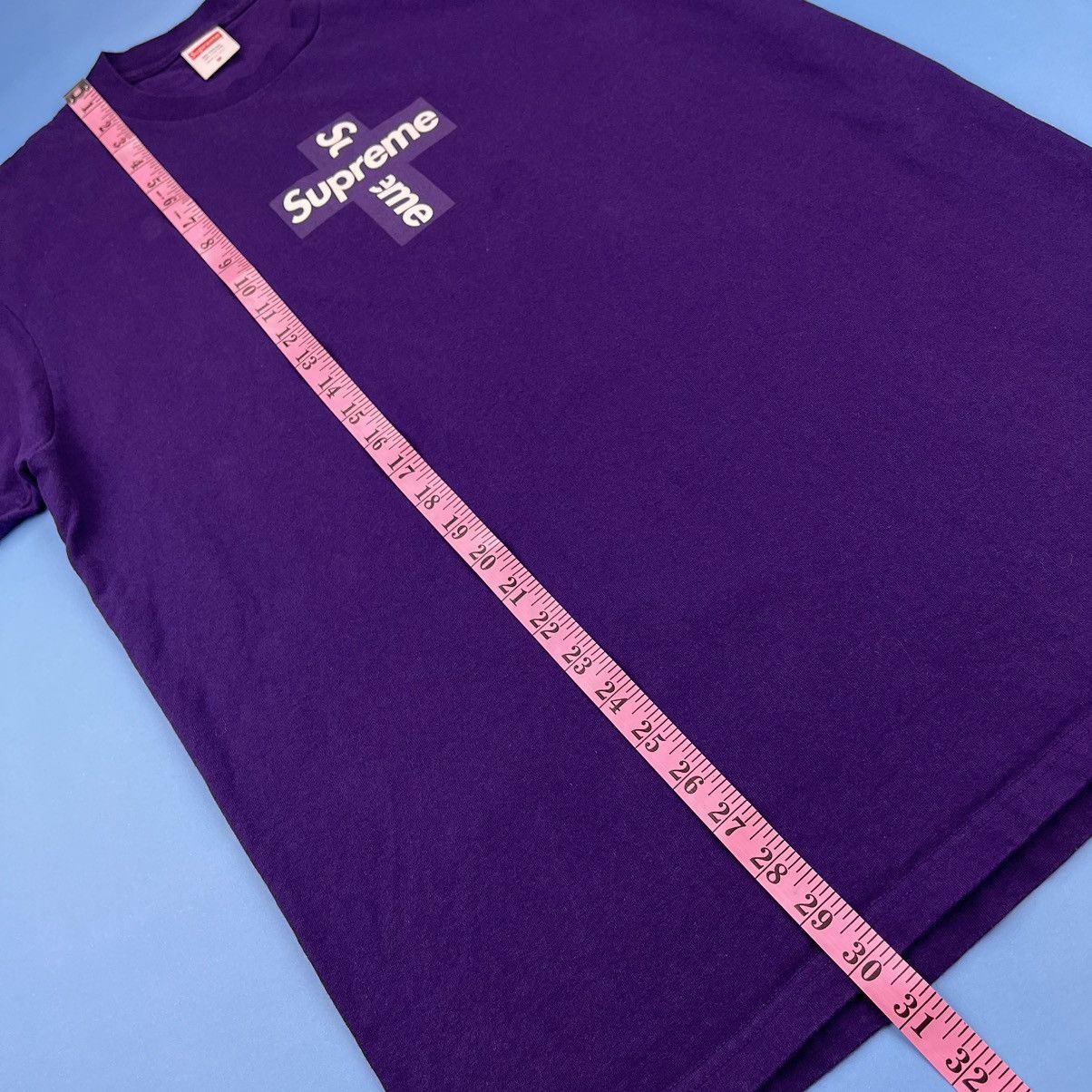 Supreme Supreme Purple Cross Box Logo Tee | Grailed