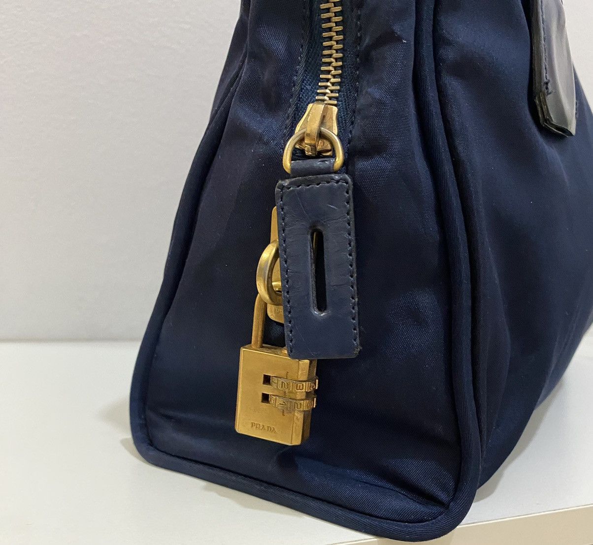 Prada Prada Tessuto Nylon Navy Blue Handbag Size ONE SIZE - 4 Thumbnail