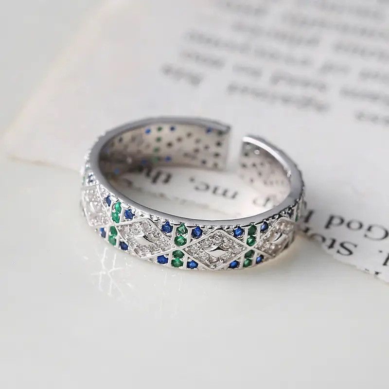 Jewelry Elegant Sparkling Multicolor Zircon Ring Size ONE SIZE - 2 Thumbnail