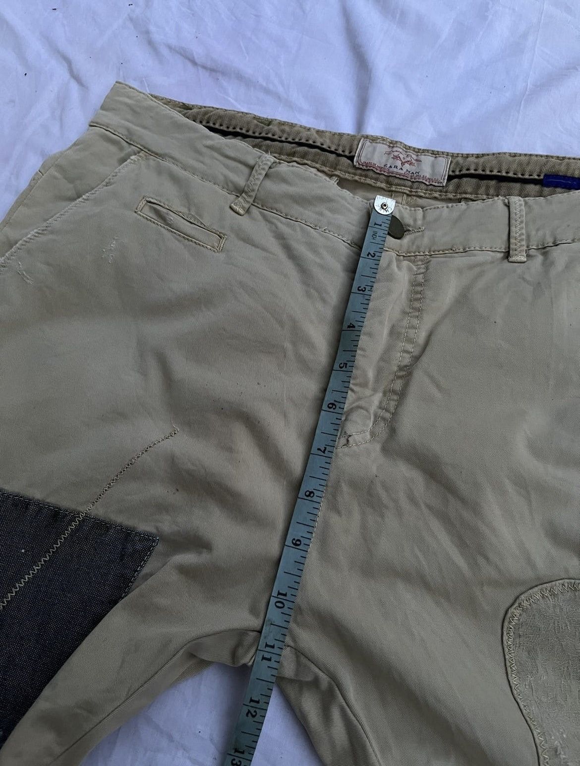 Zara (A63). RARE ZARA MAN DENIM COUTURE PATHWORK PANTS Size US 35 - 12 Thumbnail