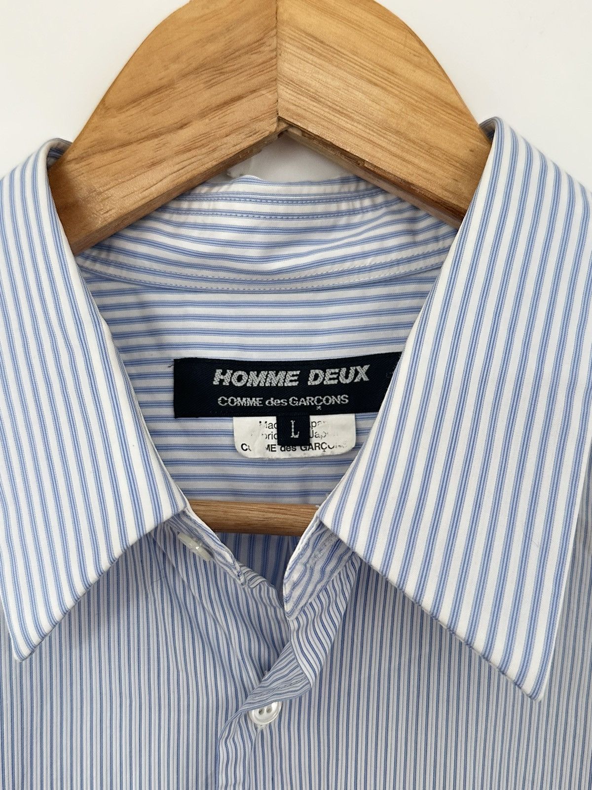 Comme des Garcons Homme Deux Light Blue Stripe Comme Des Garçons Homme Deux Shirt Size US L / EU 52-54 / 3 - 7 Thumbnail