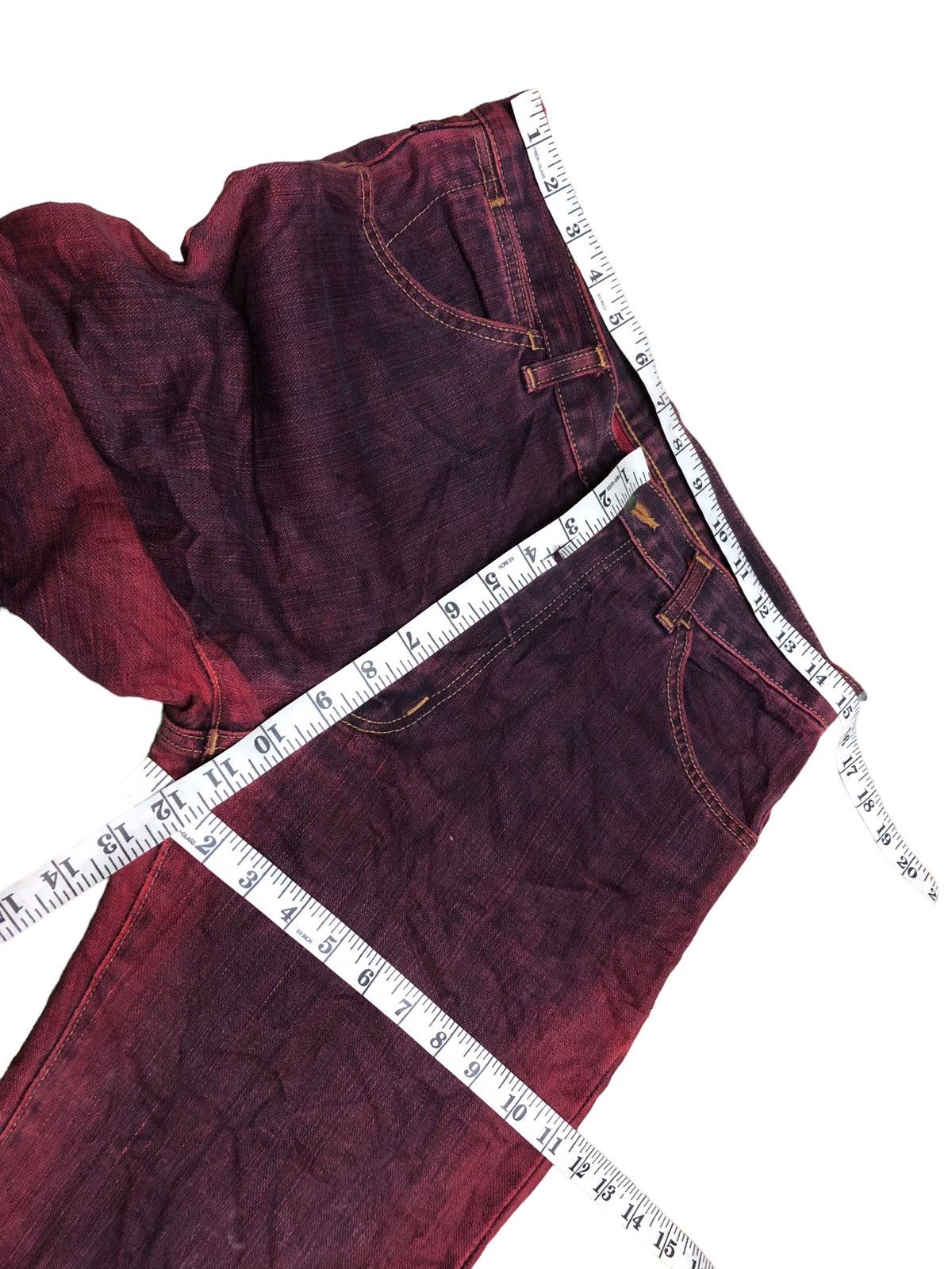 Vintage FLARED WASHED MAROON BLUE WRANGLER BLUE BELL Size US 30 / EU 46 - 9 Thumbnail