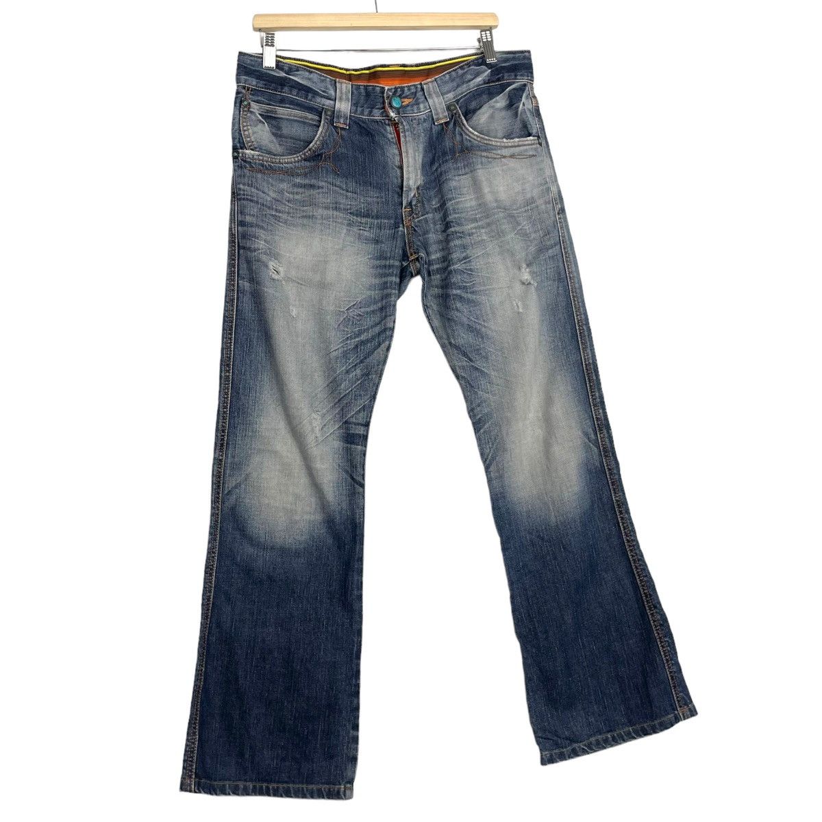 Edwin × Japanese Brand × Le Grande Bleu (L.G.B.) 💥BLUE TRIP EDWIN JAPAN FLARE DENIM JEAN BOOTCUT Size US 34 / EU 50 - 3 Thumbnail