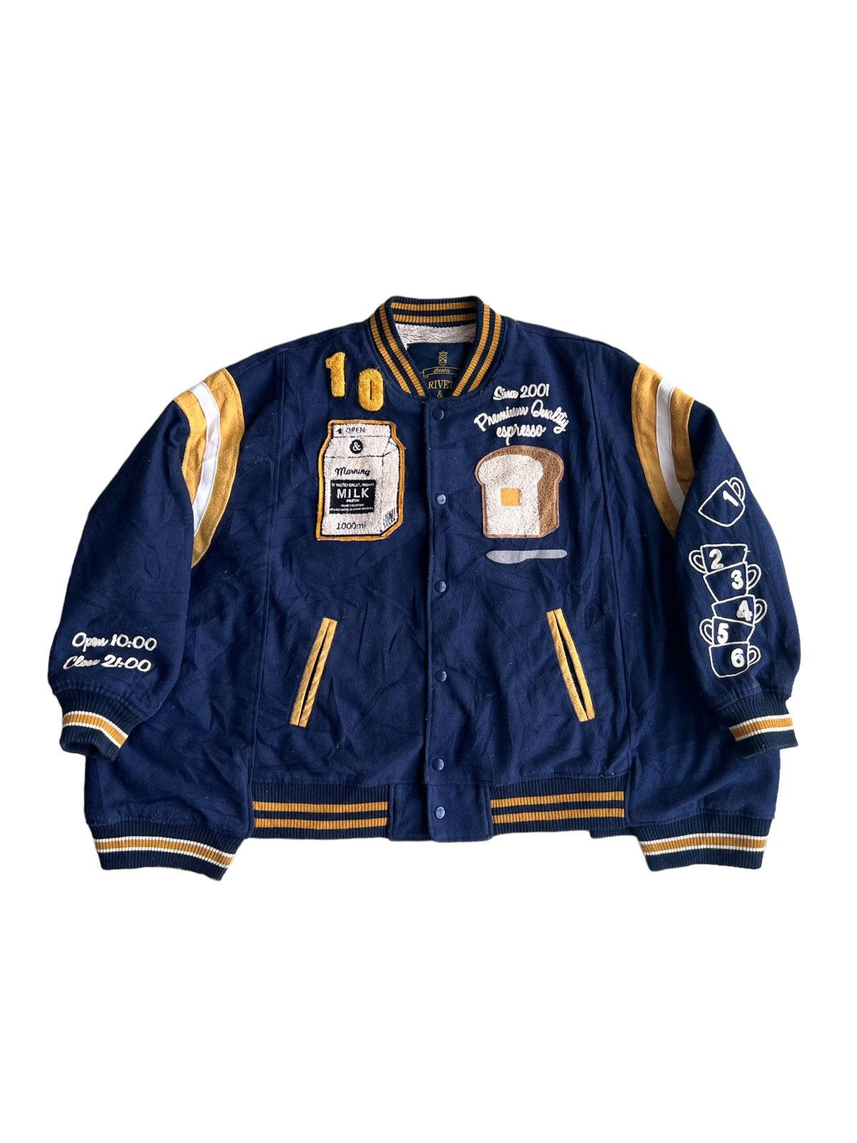 Avirex Rivet & Surge 🇯🇵 "Cafe" Milk & Espresso Hybrid Varsity Size US XL / EU 56 / 4 - 1 Thumbnail