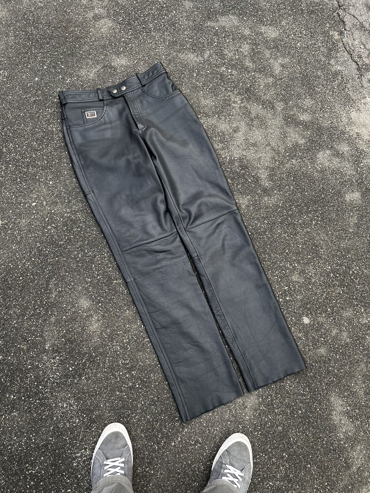 Genuine Leather × Vintage Awesome Vintage Genuine Leather Biker Pants Made in Europe Size US 32 / EU 48 - 1 Thumbnail