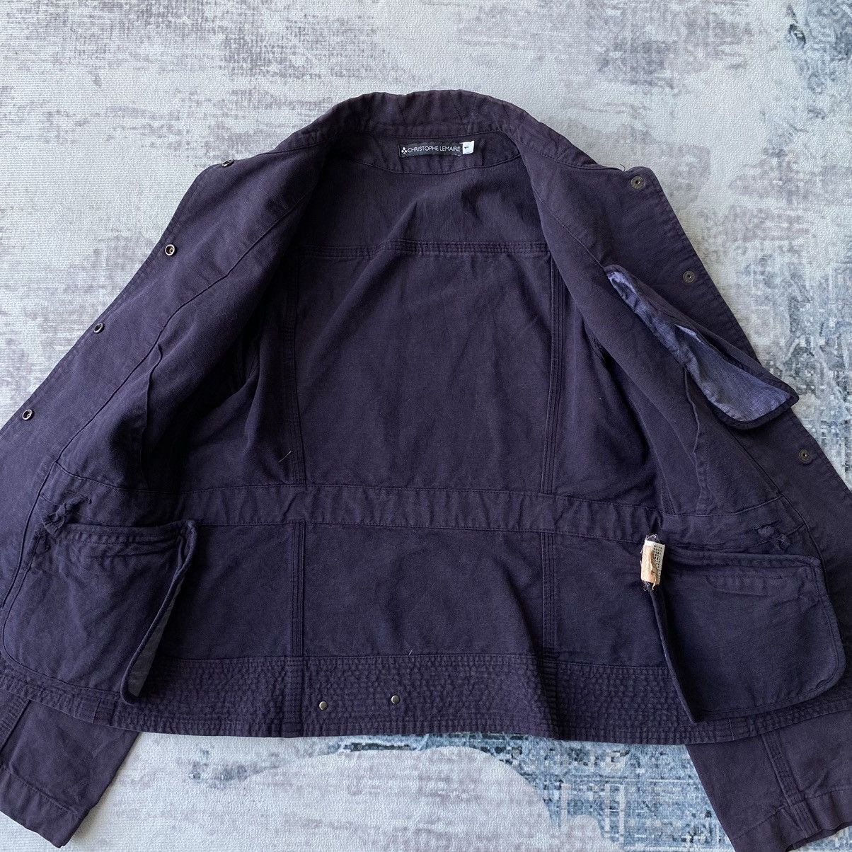 Christophe Lemaire × Lemaire Christophe Lemaire Purple Canvas Blazer Size S / US 4 / IT 40 - 7 Thumbnail