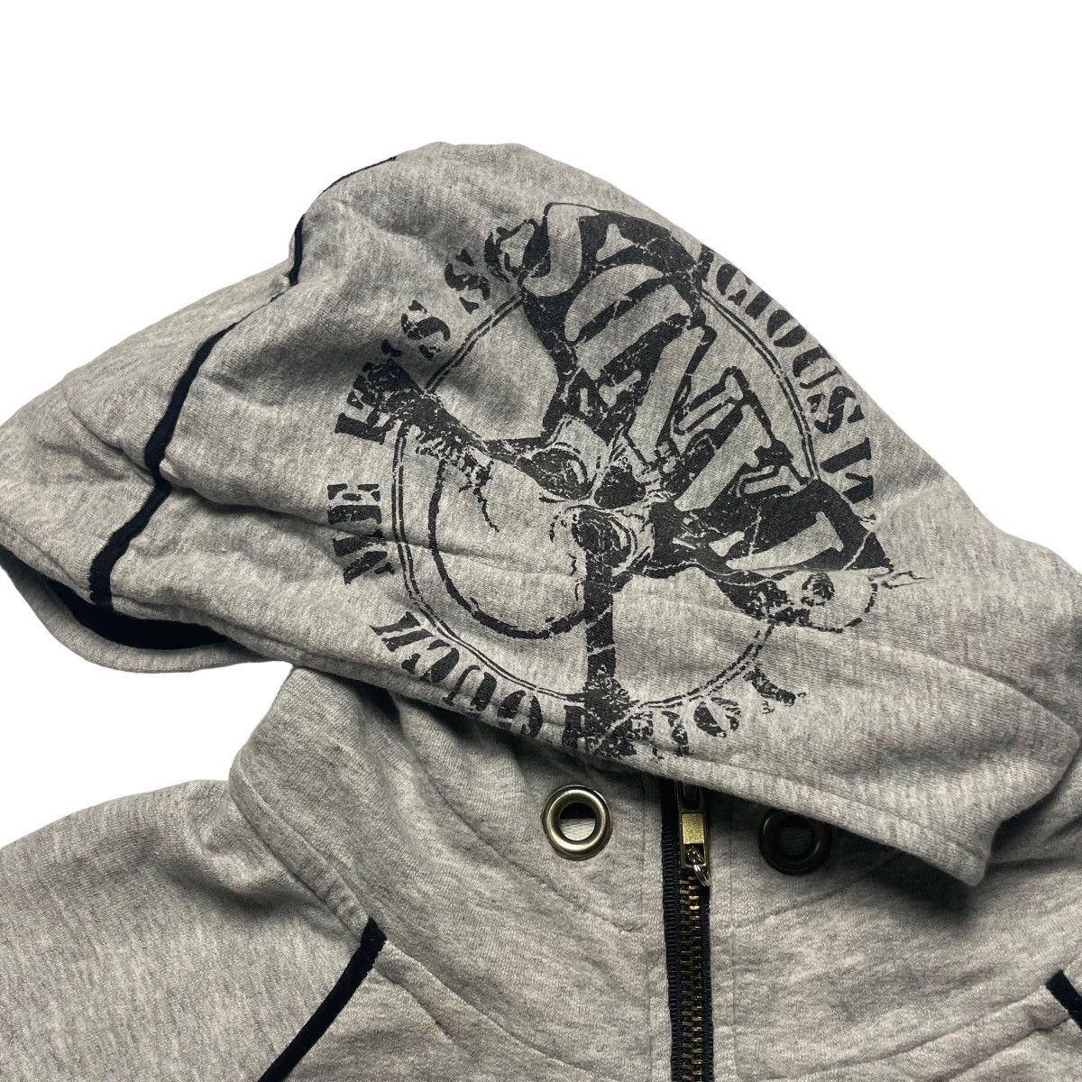 If Six Was Nine × Le Grande Bleu (L.G.B.) × Seditionaries 🇯🇵 DIA WORDING SKULL CROSS FULL ZIP SWEATER Size S / US 4 / IT 40 - 7 Thumbnail