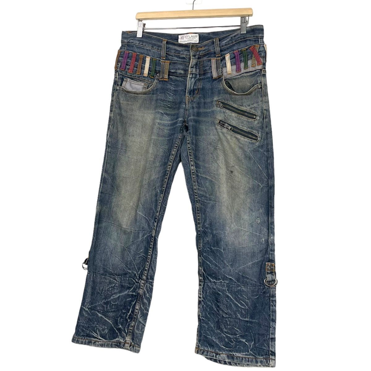 Hysteric Glamour × Japanese Brand 💥FLARE NYLAUS JAPAN DOUBLE WAIST QUATER JEAN Size US 32 / EU 48 - 2 Thumbnail