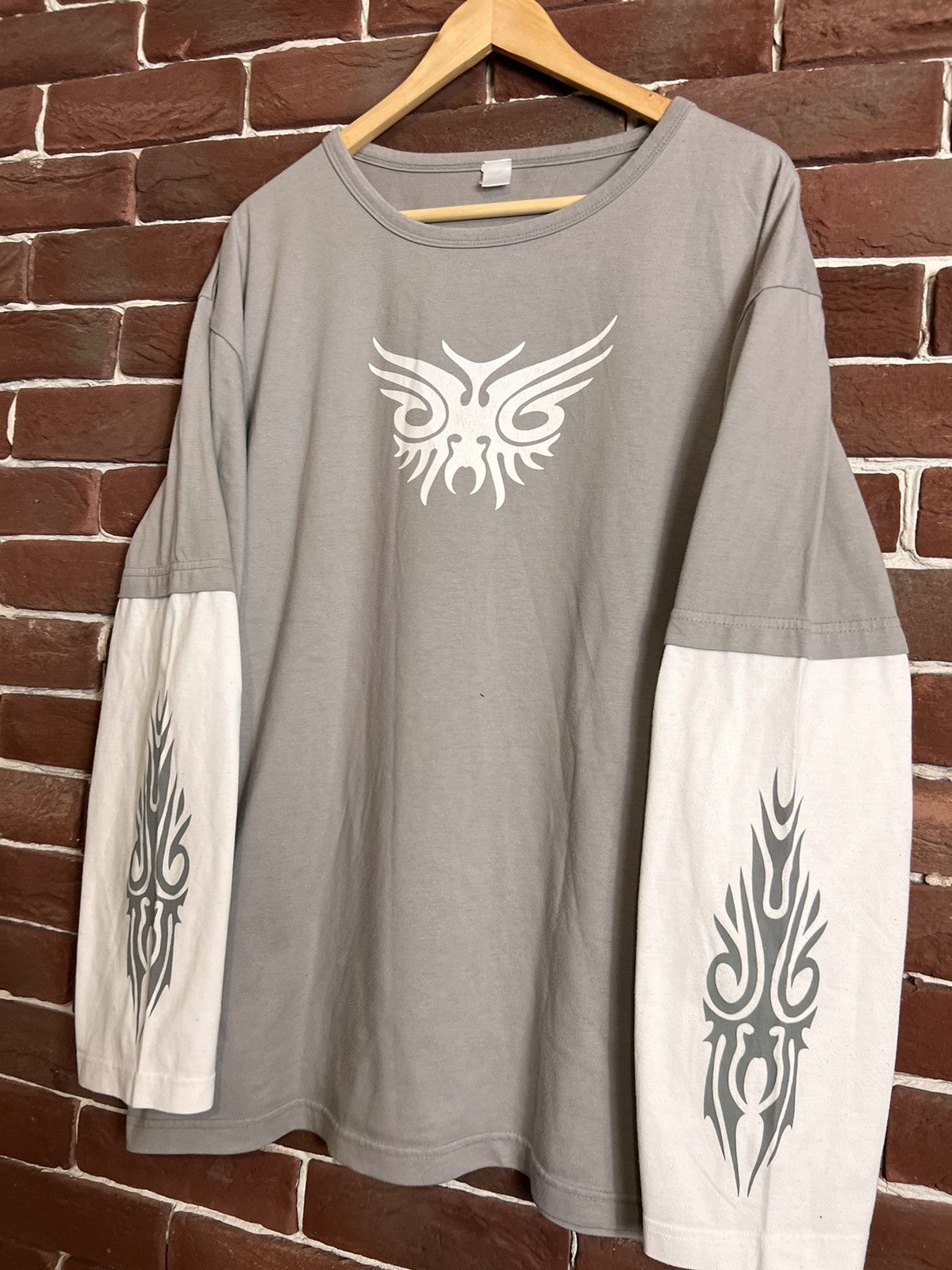 Tribal Streetwear Vintage Y2k 00s Tribal Rave Black Rock Metal Longsleeve Size US XL / EU 56 / 4 - 4 Thumbnail