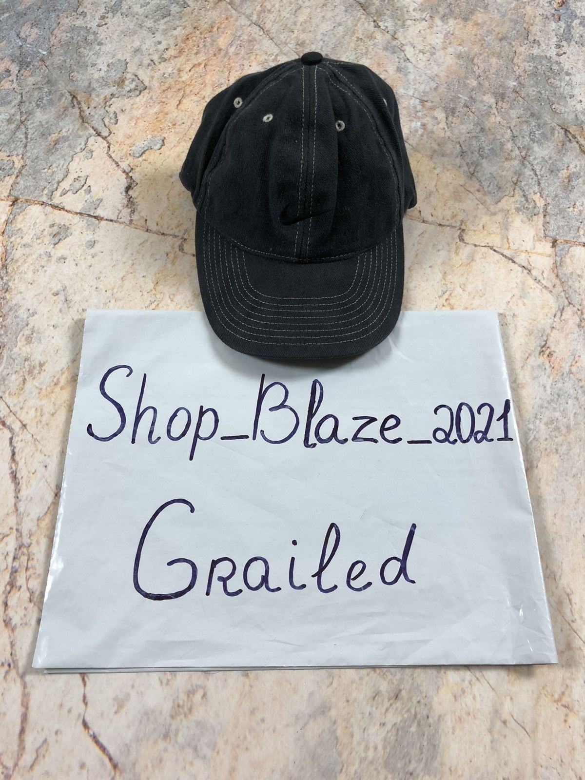 Nike × Vintage Nike vintage black logo cap Size ONE SIZE - 6 Thumbnail
