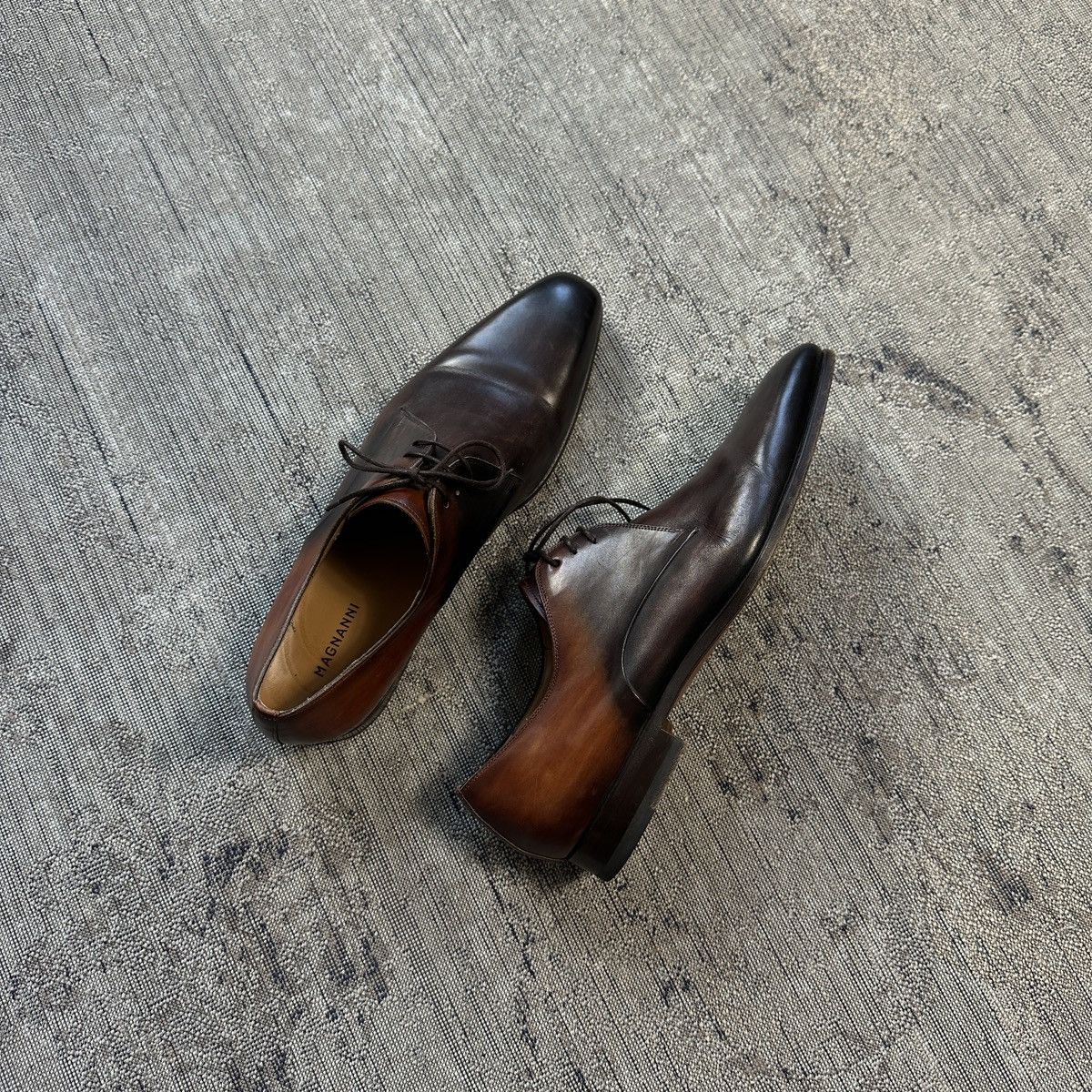 Handmade Magnanni Jakoby Tobaco Color Leather Shoes Size US 10 / EU 43 - 8 Thumbnail
