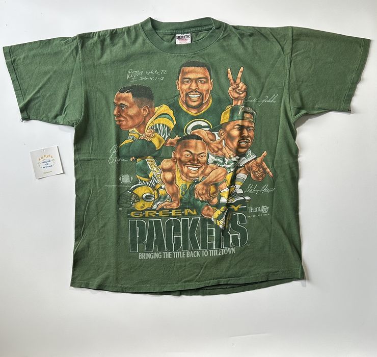 Vintage Green Bay Packers Caricature T-shirt 1990 NFL Football 