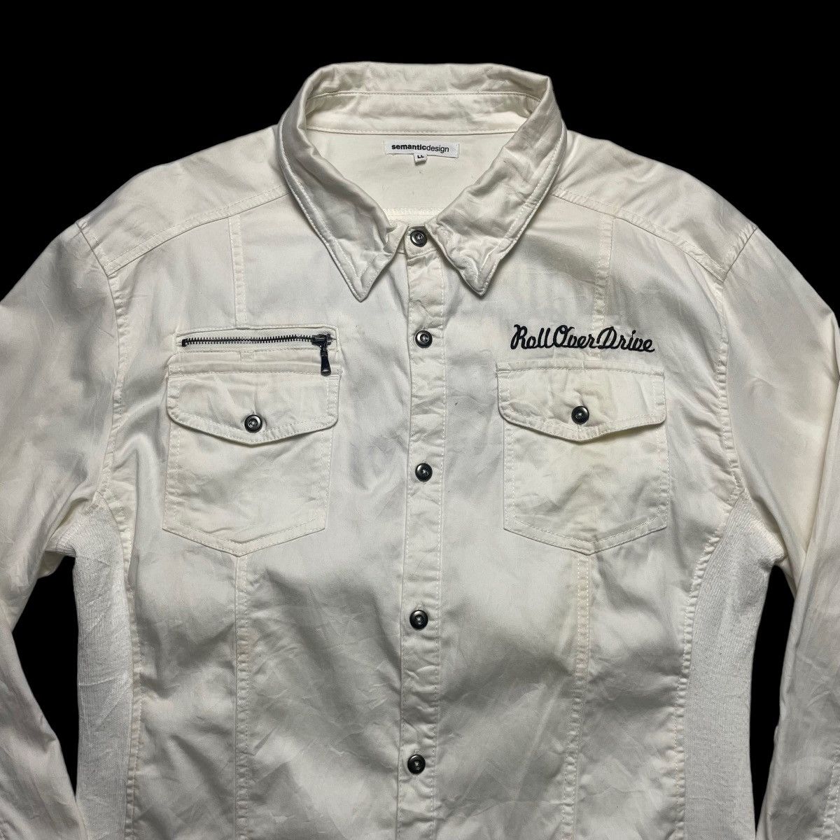 Seditionaries 🇯🇵 SEMANTIC DESIGN EMBROIDERED SPELL OUT BUTTON UP SHIRT Size US XL / EU 56 / 4 - 3 Thumbnail
