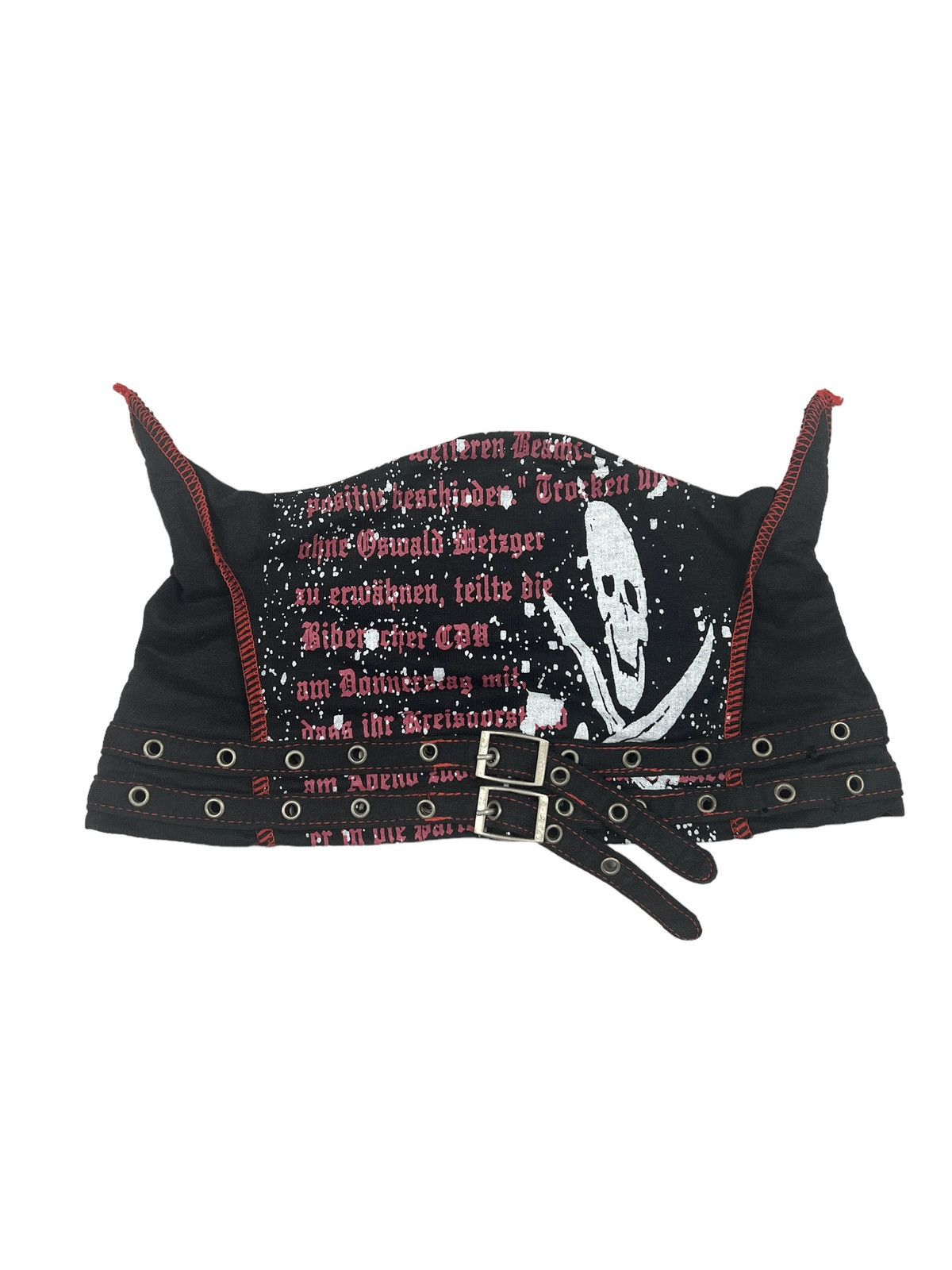 Japanese Brand Skull Anarcho Punk Poem Horn Beanie Size ONE SIZE - 11 Thumbnail
