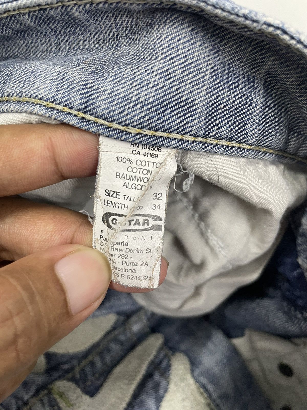 G-Star Vintage Gstar Raw Distressed Jeans Embroidery Logo Size US 34 / EU 50 - 8 Thumbnail