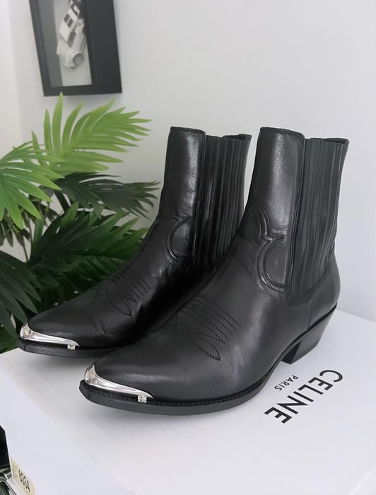 celine-metal-tip-western-leather-cowboy-runway-boots-grailed
