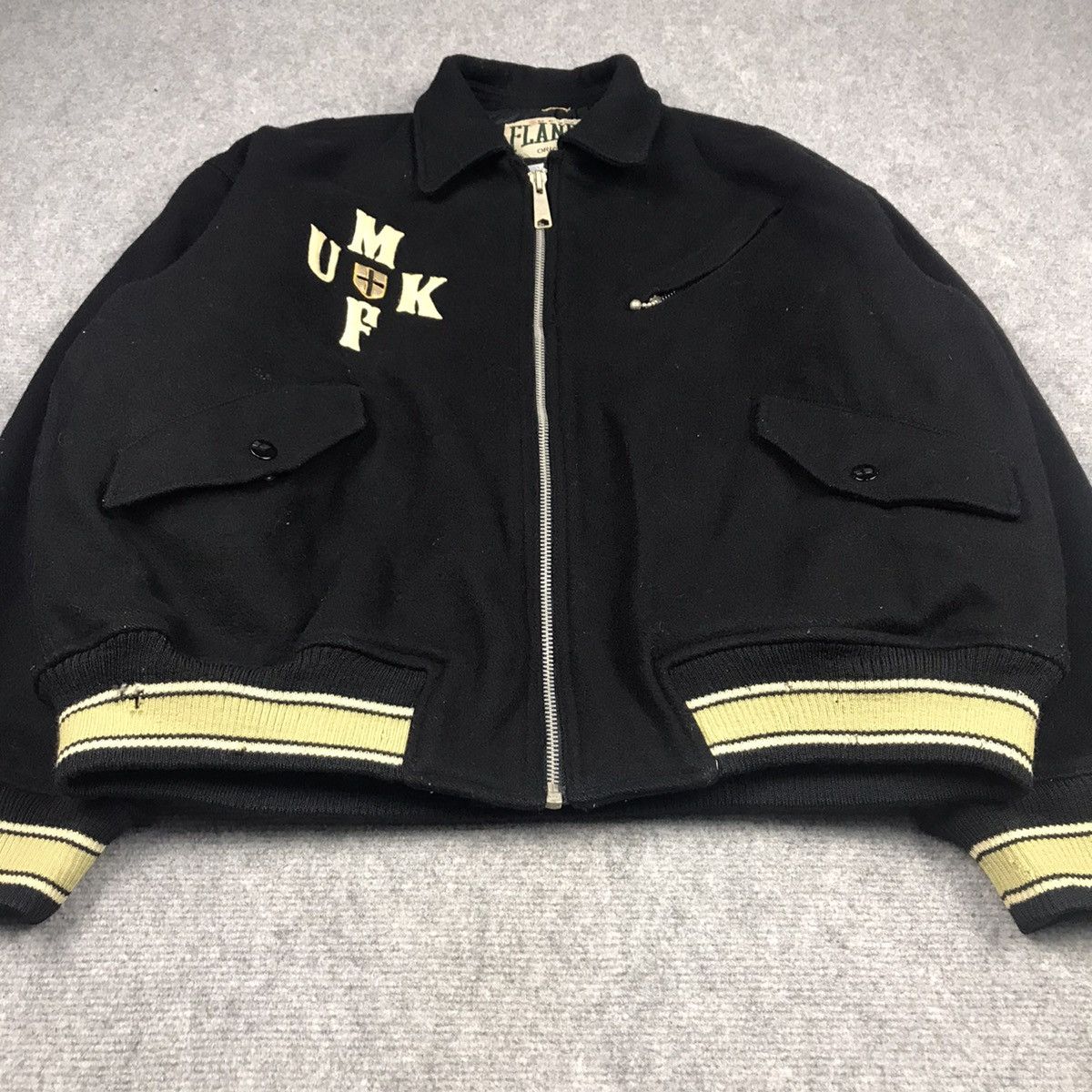 Japanese Brand MEN FLANDRE VARSITY JACKET SNAP BUTTON JACKET Size US M / EU 48-50 / 2 - 3 Thumbnail