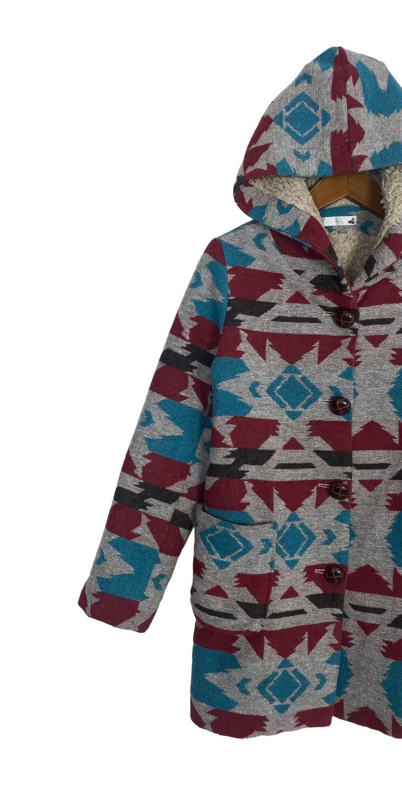 Japanese Brand Rare‼️ Vintage Tiana Navajo Aztec Native Wool Hoodie Size S / US 4 / IT 40 - 3 Thumbnail