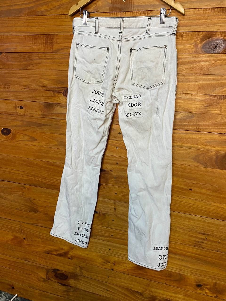 Number (N)ine Vintage Ss2002 Number (N)ine Patchwork Poem Jeans Size US 30 / EU 46 - 4 Thumbnail