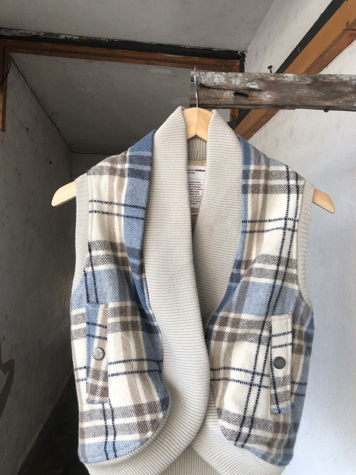 Hussein Chalayan Rare❗️Vintage Hussein Chalayan Checked Wool Vest Jacket Size XS / US 0-2 / IT 36-38 - 6 Thumbnail
