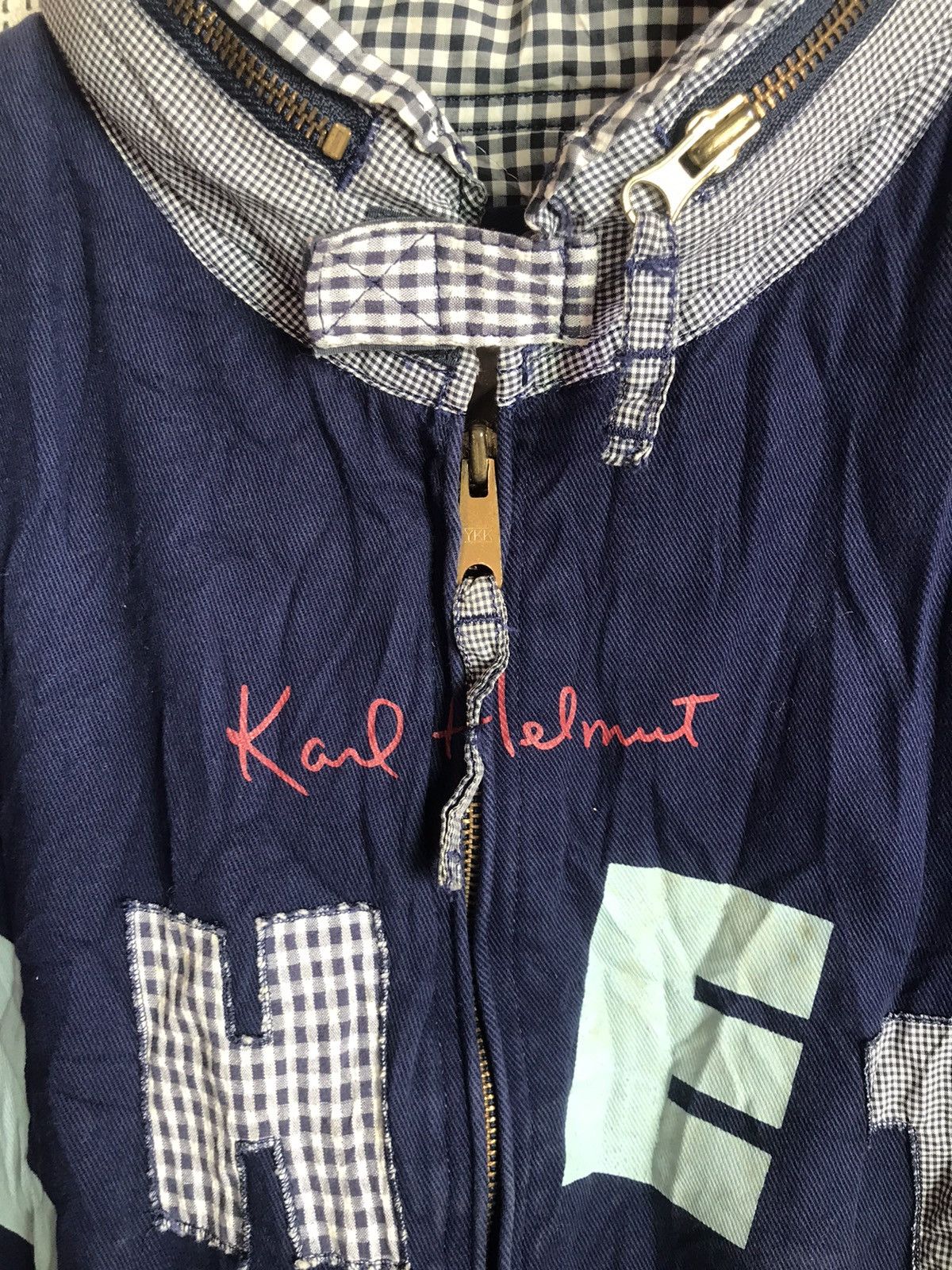 Karl Helmut × Vintage ‼️VINTAGE KARL HELMUT BOMBER JACKET SPELLOUT‼️ Size US L / EU 52-54 / 3 - 2 Thumbnail