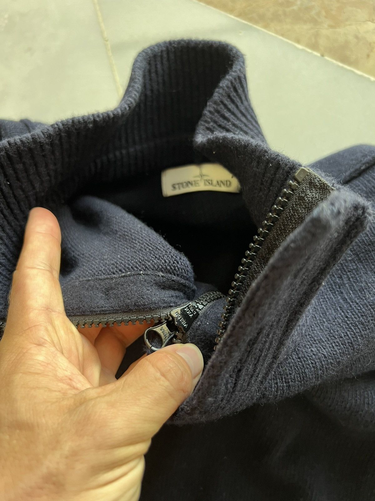 Stone Island × Vintage Stone island turtleneck button sweater Size US M / EU 48-50 / 2 - 6 Thumbnail