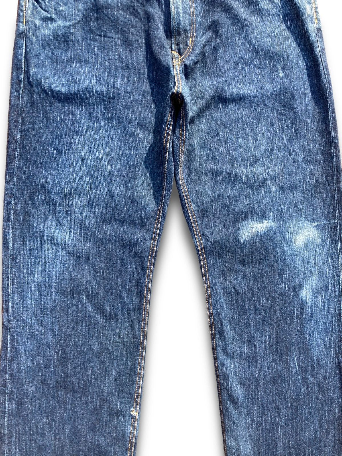 Edwin × Vintage Vintage Y2K Edwin Indigo Distressed Kaihara Denims Size US 34 / EU 50 - 4 Thumbnail
