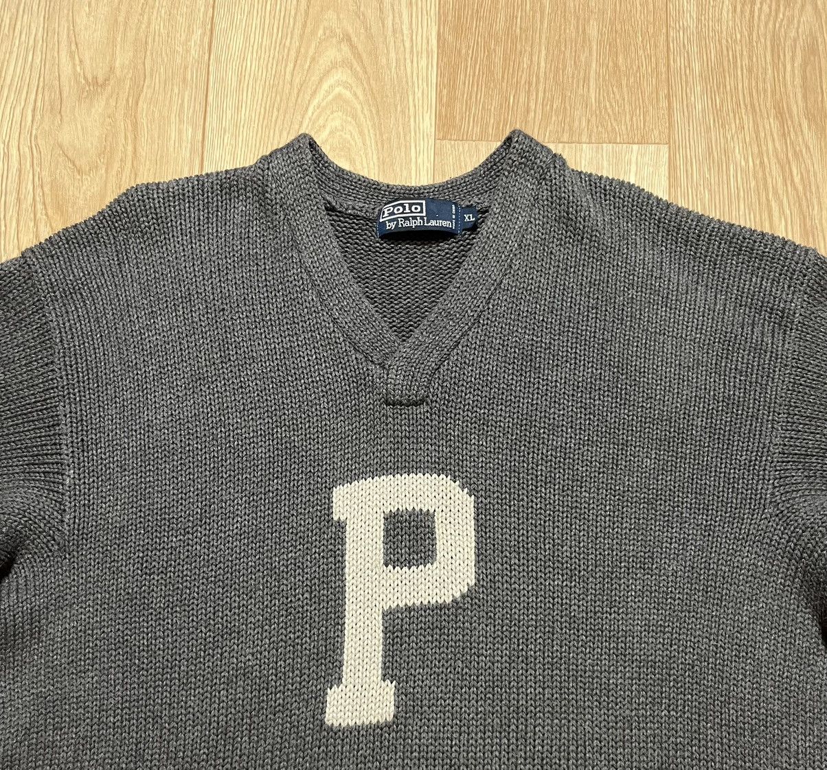 Polo Ralph Lauren Vintage 90s Polo Ralph Lauren Big P Logo Knitted Kanye Style Size US XL / EU 56 / 4 - 3 Thumbnail