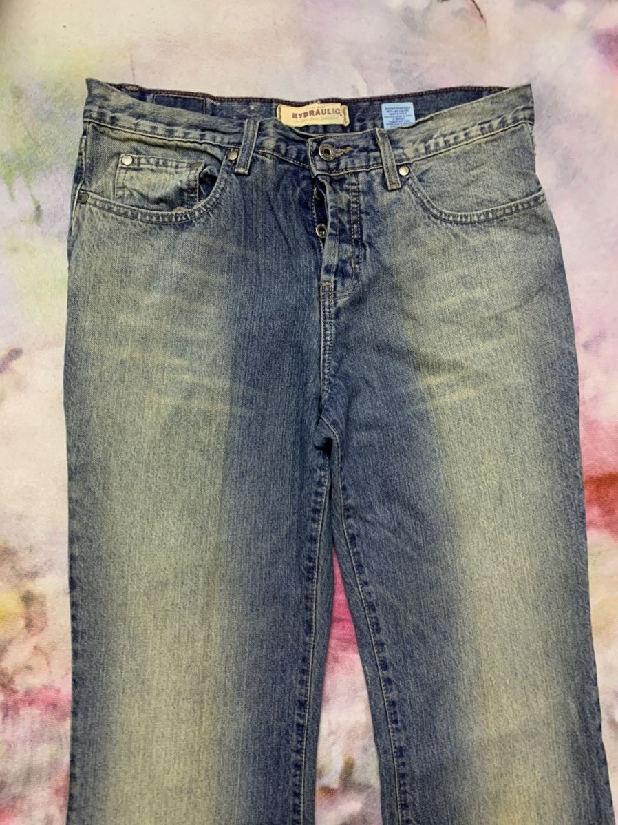 Hysteric Glamour Flare Japanese Brand HYDRAULIC Mud Washed Denim Size US 33 - 3 Thumbnail