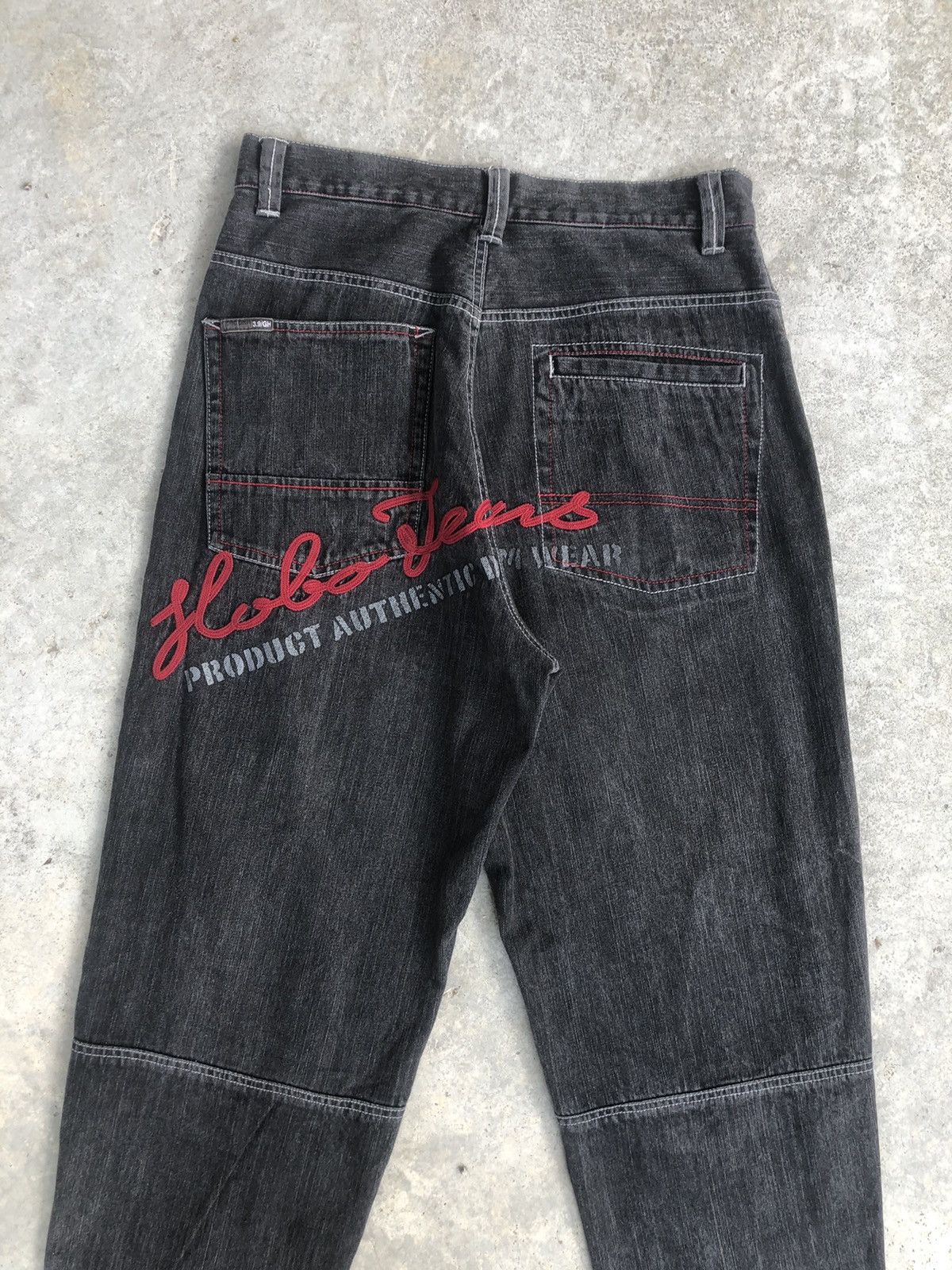Hobo Japanese Hobo Embroidered Jeans Baggy Jean Hip Hop Size US 33 - 8 Thumbnail