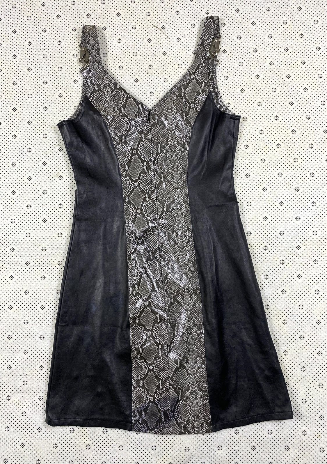 Leather Faux Snake Skin Midi Dress By Kin Lee Size S / US 4 / IT 40 - 1 Thumbnail